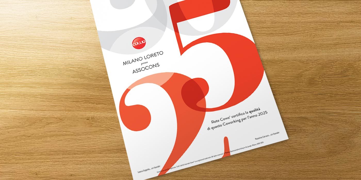 Attestato di qualità Cowo® 2025 - Coworking Milano Loreto